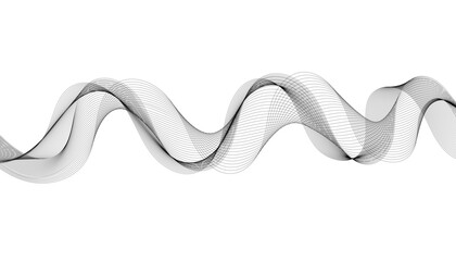 Abstract wave element for design. Digital frequency track equalizer. Stylized line art background. Vector illustration of wavy lines. Black and gray color.