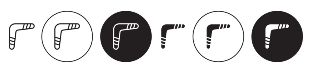 boomerang vector icon set. bumerang symbol in black color.