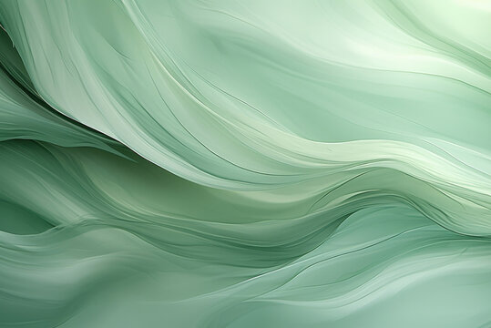Fototapeta Abstract green background in the form of waves