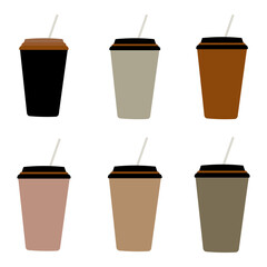 Set paper cups of different colors.
