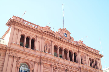 Casa Rosada or the Pink House, Gorgeous Presidential Palace on Plaza de Mayo Square, Buenos Aires,...