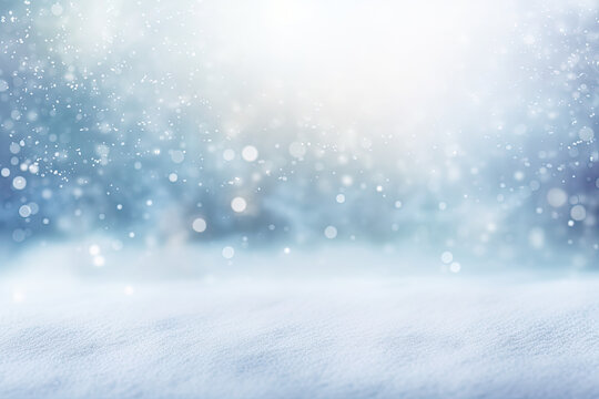 Blurred Winter Background with Dreamy Defocused Bokeh Lights, Christmas, Xmas – Generative AI