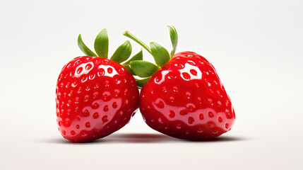 strawberries on white