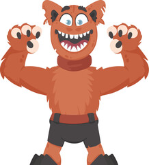 This is a silly and enjoyable orange creature. Cartoon style.