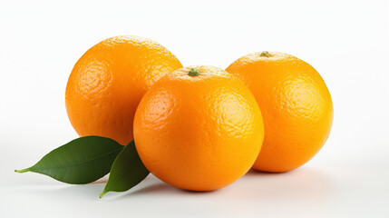 oranges with leaves, Isolated