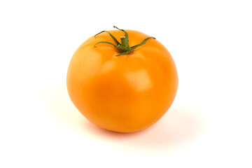 Fresh yellow tomatoes, isolated on white background.