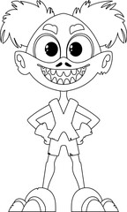 This is a weird and uncommon person from a cartoon. Childrens coloring page.