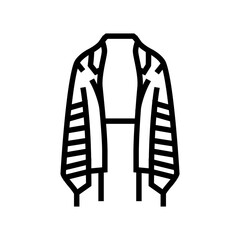 tallit prayer shawl line icon vector. tallit prayer shawl sign. isolated contour symbol black illustration