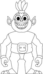 This is a weird and special person from a cartoon. Childrens coloring page.