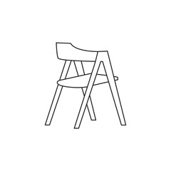 wooden chairs for work space icon, office interior employee executive line back chair vector icon design, wooden chairs for work space, modern office armchair set, in outlines, white background.