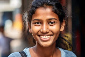 Obraz premium Close-up of a genuine smile, a heartwarming expression of happiness and joy.