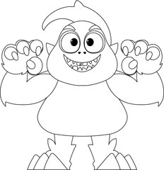 This cartoon character is special and not like the others. Childrens coloring page.