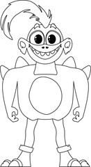 This cartoon character is different from the rest and has unique abilities. Childrens coloring page.