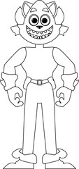 This cartoon character is different from others and has unique abilities. Childrens coloring page.