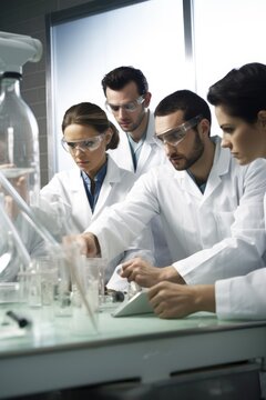 shot of a group of scientists carrying out an experiment in a laboratory