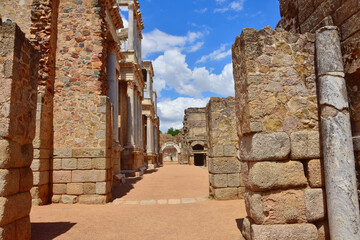 Roman Theater, Merida, Spain. June 14, 2023. Roman street view