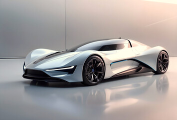 Obraz premium Futuristic sport car concept design wallpaper, automotive banner with copy space text 