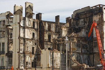 Building demolition, Brighton, England.