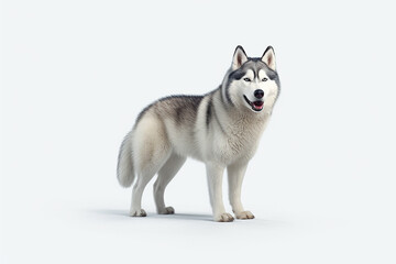 Siberian husky white background