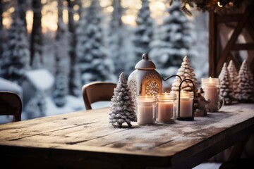 Winter time. House in the snow. Generative Ai.