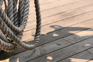 Fototapeta premium Beautiful ropes was founded on some ships in Poland