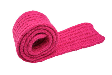 Warm scarf in the form of a rolled roll. There is space for text.