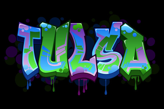 Graffiti Styled Vector Graphics Design - Tulsa