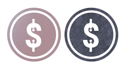 dollar sign multy color icon with texture