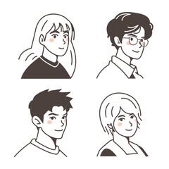 set of cartoon people