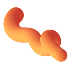 3D Gradient Squiggly Line Shape