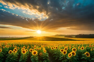 sunset in the field