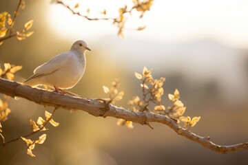 A beautiful white bird perched on a tree branch