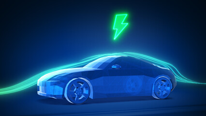 Electric Vehicle Concept with Aerodynamic Light Trails