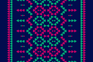 Ethnic ikat seamless pattern in tribal. American, Mexican style. Aztec geometric ornament print. Design for background, wallpaper, illustration, fabric, clothing, carpet, textile, batik, embroidery.