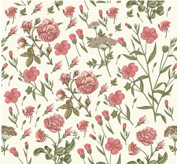 Thank You isolated roses floral. Wedding invitation baroque. Beautiful blooming realistic flowers. Vintage greeting card. Drawing engraving frame. Wallpaper vector illustration