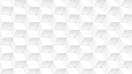 Geometric Cubes: White Tech 3D Background with Light and Shadows, Aesthetic Precision, 3D render