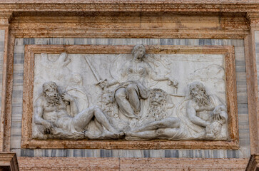 The bas-relief from The Loggetta by Jacopo Sansovino, under the Campanile di San Marco in Venice