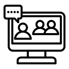 Online Meeting Outline Icon