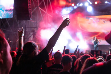 crowd at concert - summer music festival.