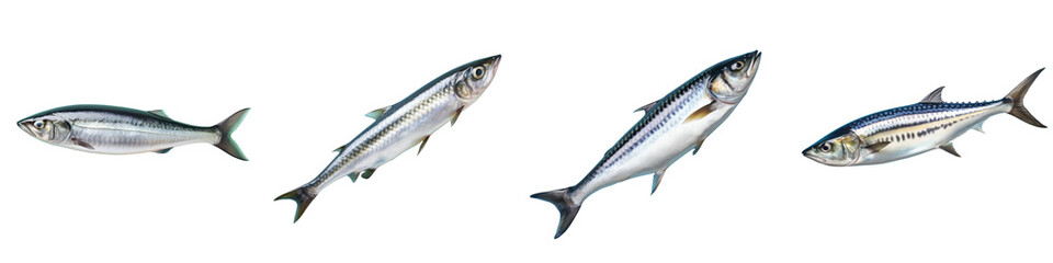 Fresh mackerel isolated in transparent background - obrazy, fototapety, plakaty