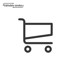 Shopping cart line vector icon. Editable stroke.