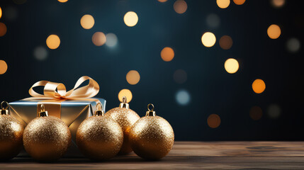 golden christmas balls