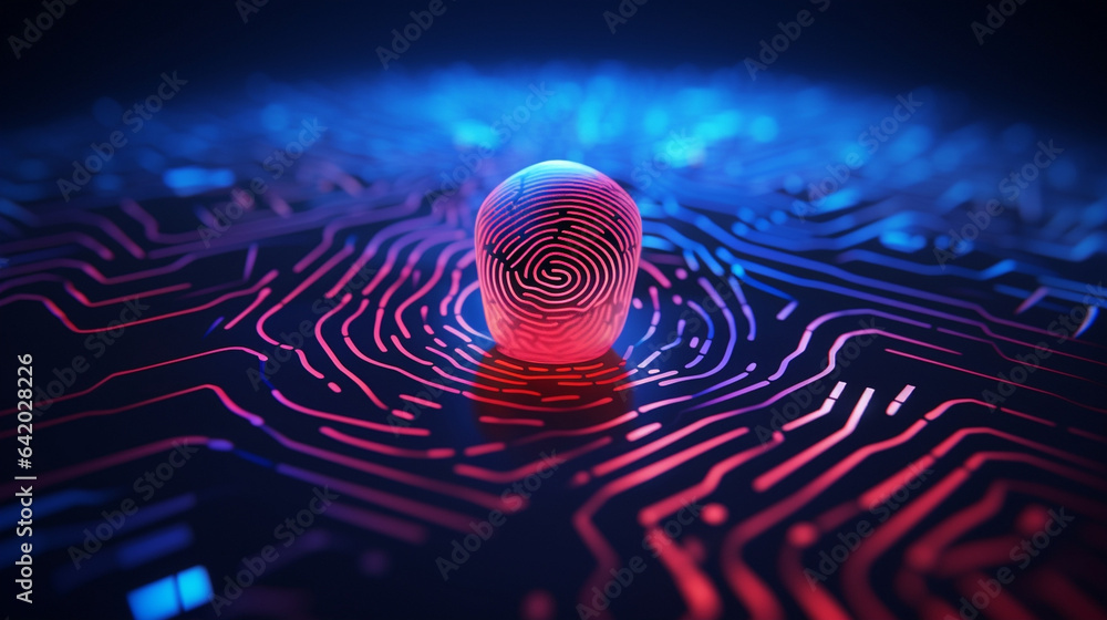 Poster access digital fingerprint finger scan technology identification security safety identity