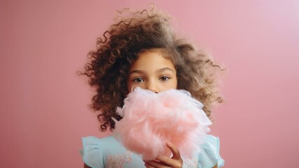 portrait of a child with fairy floss