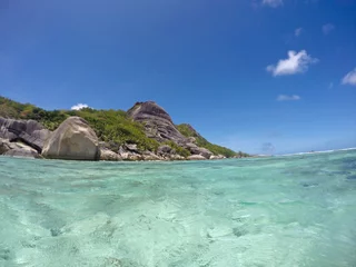 Deurstickers Anse Source D'Agent, La Digue eiland, Seychellen Anse Source d'Argent, La Digue, Seychelles - august 2023
