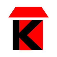 letter K logo and house roof