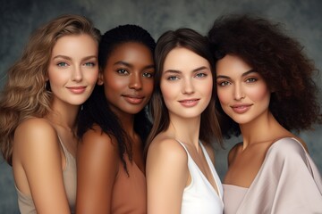 Fototapeta premium diverse group of beautiful women natural beauty
