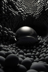 Obraz premium Abstract Black and White Close-up: Darkness in Monochrome Photography.