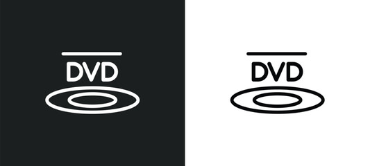 dvd icon isolated in white and black colors. dvd outline vector icon from cinema collection for web, mobile apps and ui.