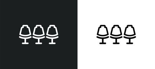 theatre seats icon isolated in white and black colors. theatre seats outline vector icon from cinema collection for web, mobile apps and ui.